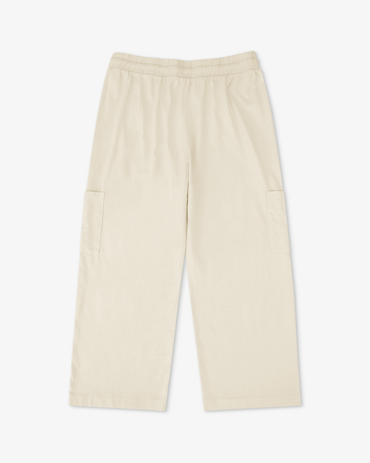 Nova Heavy Jersey Lounge Pant - Drift in relaxed cropped style, featuring elastic drawstring waist and slouchy fit.