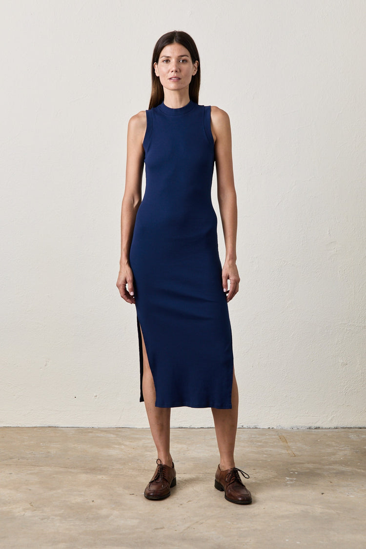 NSF Amelia Fitted Rib Dress - Admiral Blue NSF Amelia Fitted Rib Dress - Admiral Blue