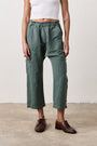 SHAILEY PAPERBAG WAIST LINEN COTTON PANT/ SULPHER STONE