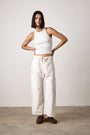 CARLSON LINEN COTTON TIE PANT / IVORY