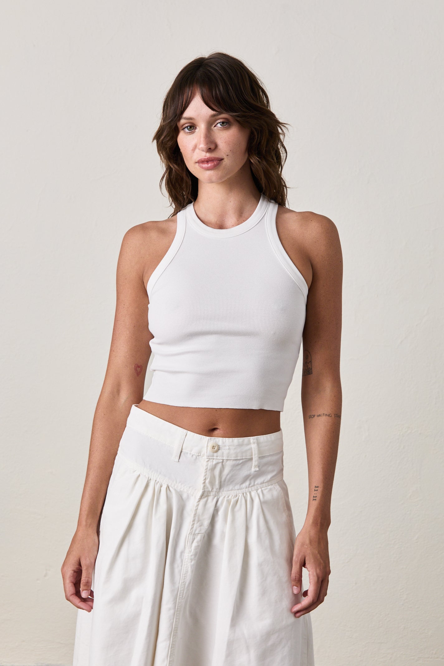 AMAYA CROP TANK / SOFT WHITE