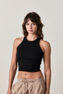 AMAYA CROP TANK / BLACK