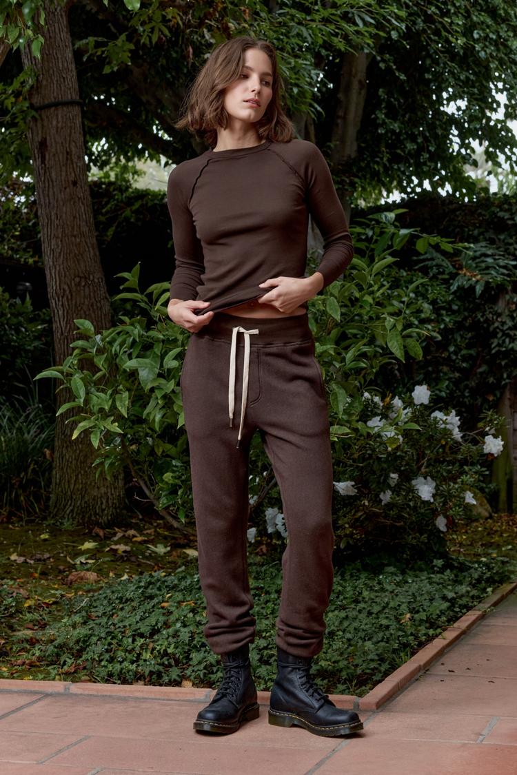 NSF Isabella High Waist Cloud Fleece Sweatpant - Coffee