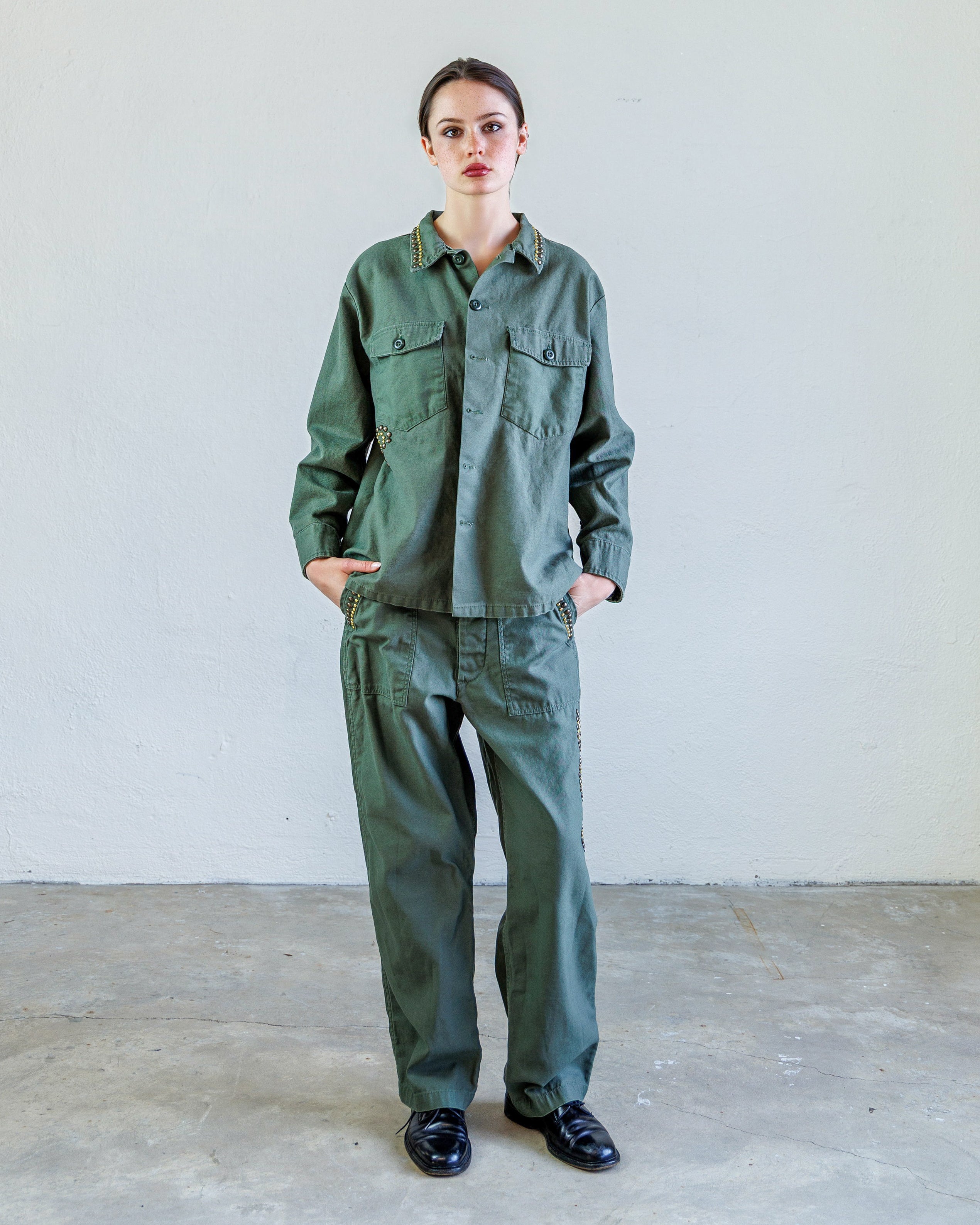 Wells Studded Baker Pant – Army | NSF Studio – NSF Clothing