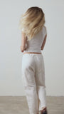 CARLSON LINEN COTTON TIE PANT / IVORY