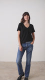 CORA V-NECK TEE / BLACK