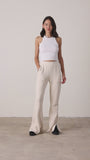 RUSTY SIDE SLIT FLAIR PANTS / PARCHMENT